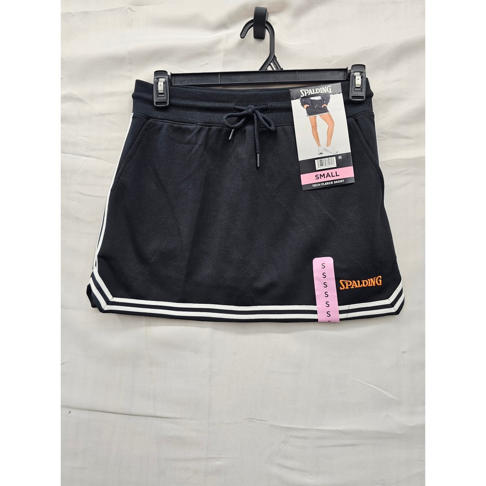 Spalding Womens Tech Fleece Skort Black Polyester Blend Athletic Size Small
